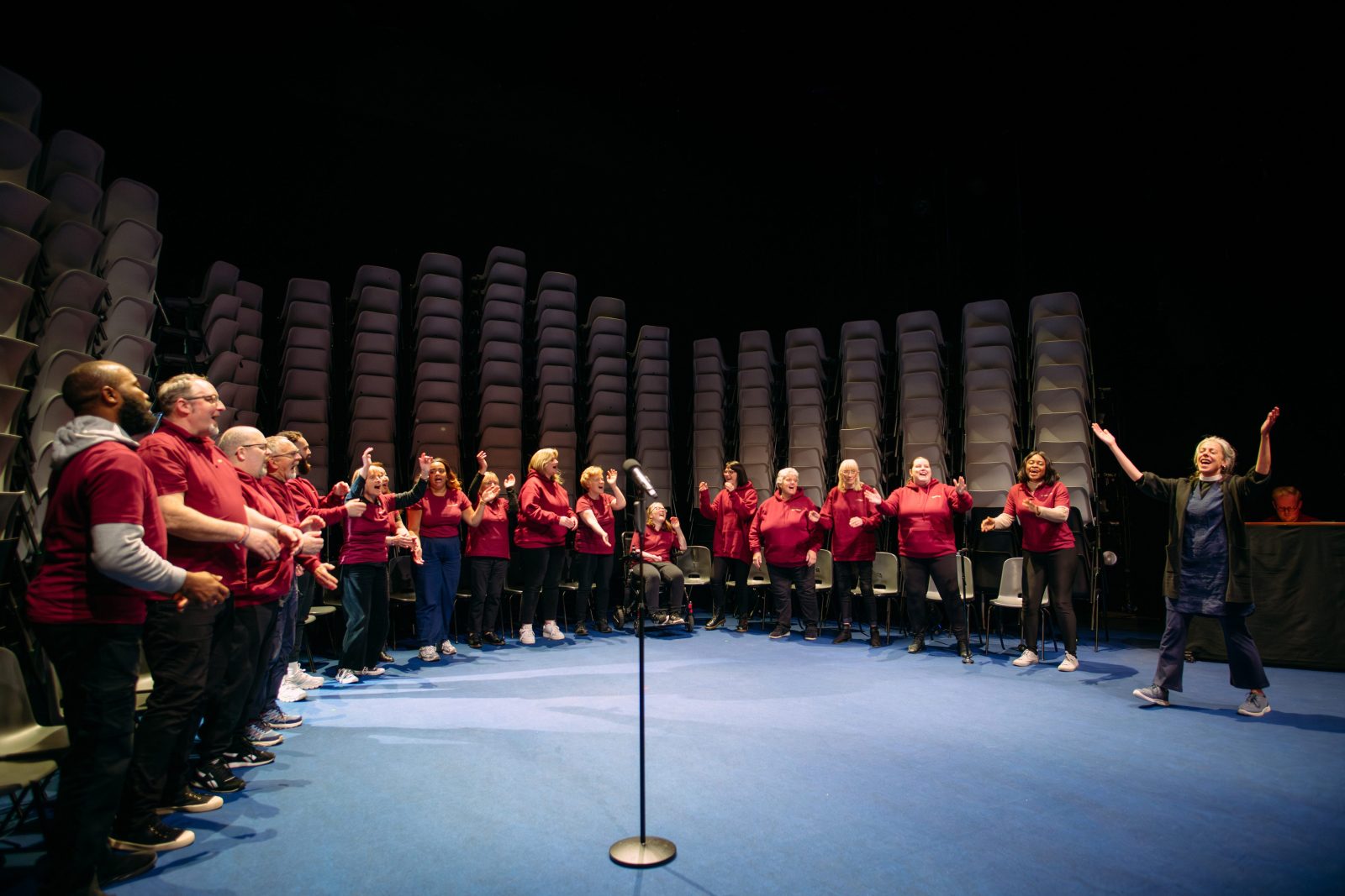 All singing together